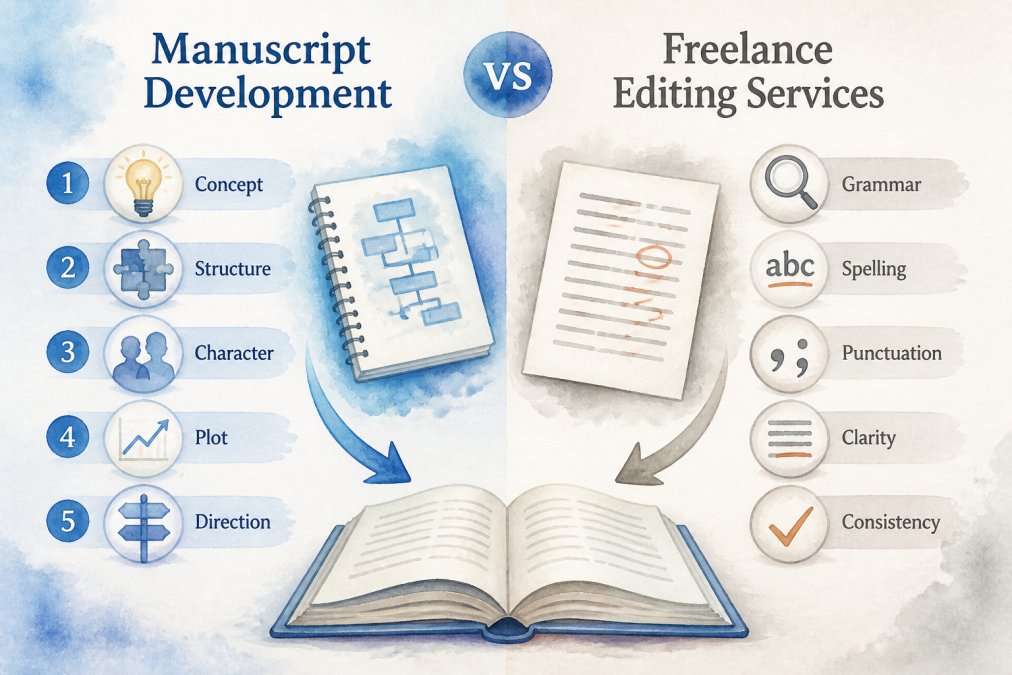Manuscript Development vs Freelance Editing Services